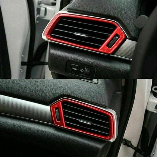 Red Interior Dashboard Air Vent AC Outlet Cover Trim Fits For Honda Accord 18-22
