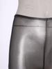 Womens Metallic Shiny Semi Transparent Capri Pants Elastic High Waist Tights Cover Up Pants