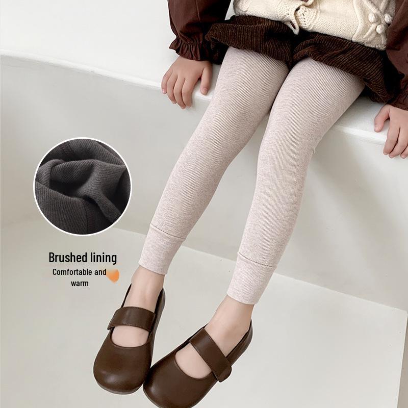 Fleece-lined Kids' Pantyhose & Leggings, Non-slip Dance Socks, and Bodysuits for Spring & Autumn.