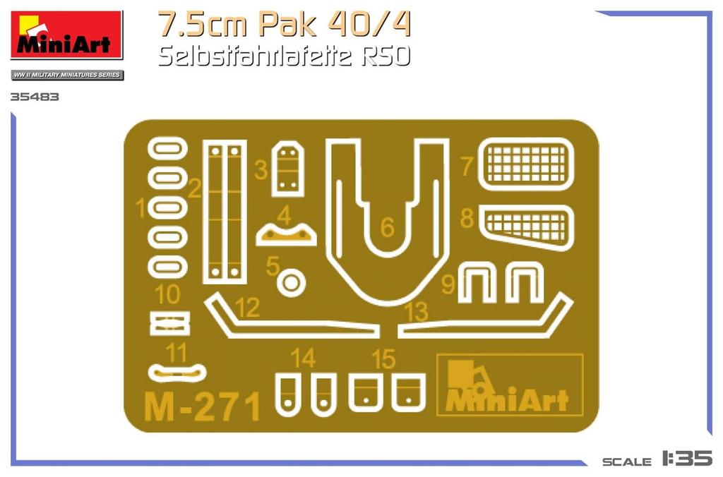 Miniart Gun RSO Plastic Model MA35483 1/35 7.5cm Pak40/4 Self-Propelled (Military Vehicle)