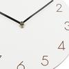 Modern 12Inch Decorative White Wooden Wall Clock Battery Operated Quiet Quartzs Movement for Living Room Bedroom Office