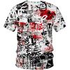 Men's Hip-hop Fashionable Round Neck Short Sleeved T-shirt for Summer Comfort and Outdoor Skateboarding Outfit