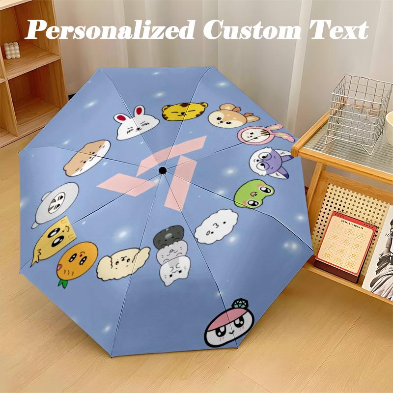 Portable Auto Folding Umbrella,SEVENTEEN 8 Rib Waterproof Umbrella For Camping Commute