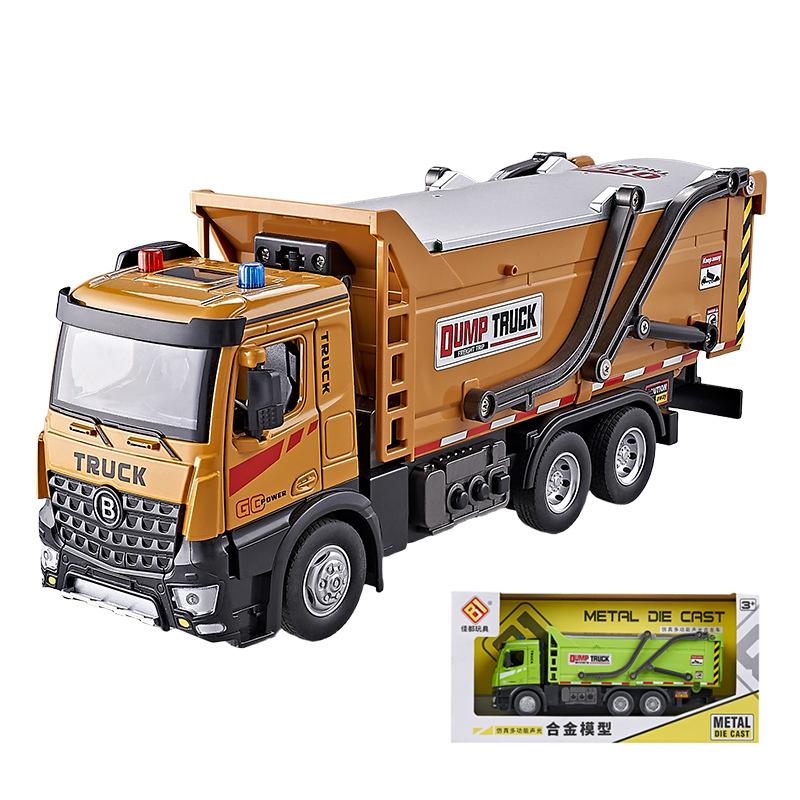 1/24 City Heavy Electric Tipper Dump Truck Model Metal Slag Coal Mine Transport Vehicles Car Model Sound and Light Kids Toy Gift