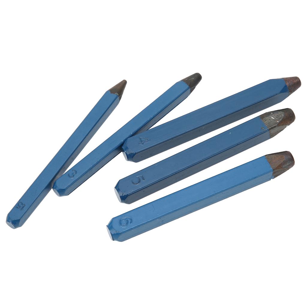 5pcs Jewelry Stamping Set 45 Steel Different Patterns Metal Stamps Punches Tools for Wooden Metal