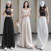 2026 Damen High-Waist Acetatsatin Weitbeinige Bodenlange Hose - Stylischer Sommer Sonnenschutz Freizeitanzug.