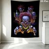 Killer Klowns aus dem Weltall Wandteppich Ästhetischer Wandbehang Bedruckte Stoffdecke Dekorative Wandteppiche für Schlafzimmer Wohnzimmer Heimdekoration