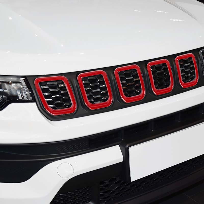 Auto Kühlergrill Motorhaube Dekoration Abdeckung Aufkleber Für Jeep Compass 2021 Aufwärts ABS Auto Außenzubehör