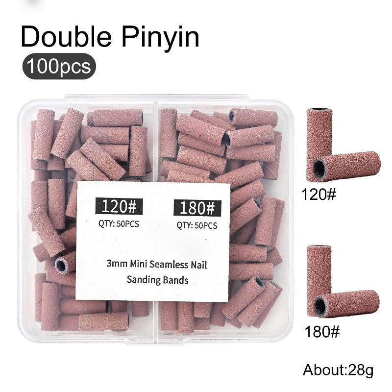 50/60/100Pcs 3MM Mini Nail Sanding Bands Sets For Dead Skin Calluses Nail Gel Remove 120#150#180#240#