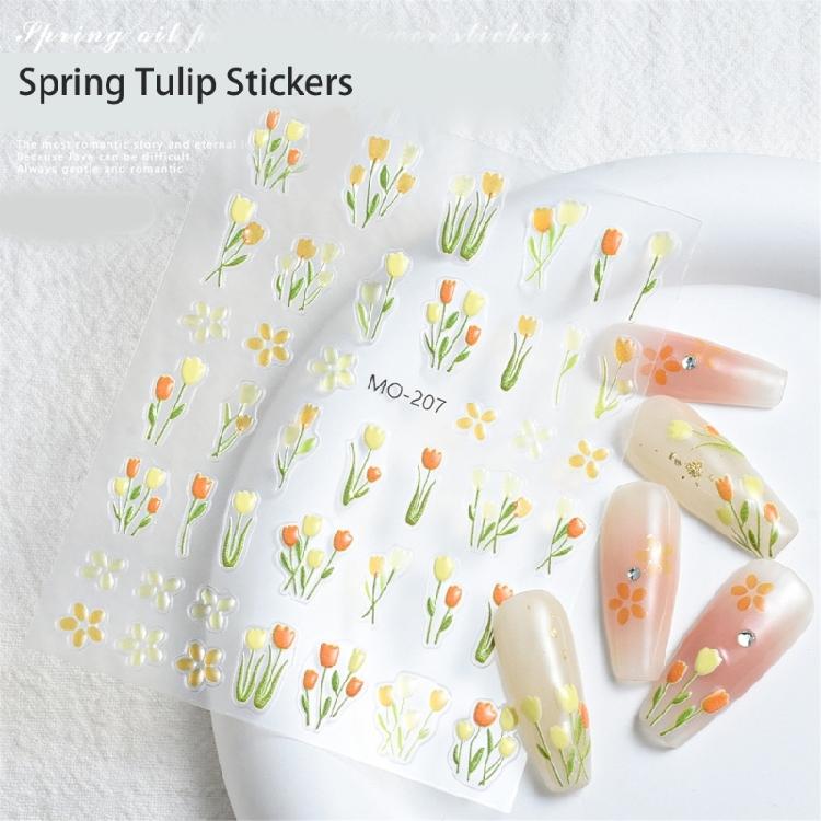 Tulips Stickers Nails Decals Flower Nails Art Stickers DIY Nails Art Decorations