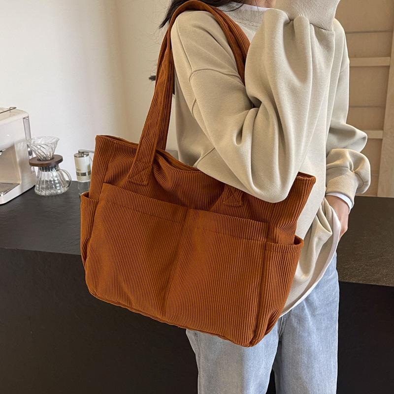 Winter New Small Fresh Commuting Large Capacity Student Class Handbag To Work Canvas Messenger Bag Tote Women's Bag