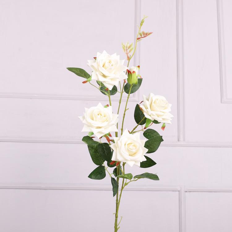 Simulation rose single flannel 5 heads small gemstone rose wedding flower arrangement