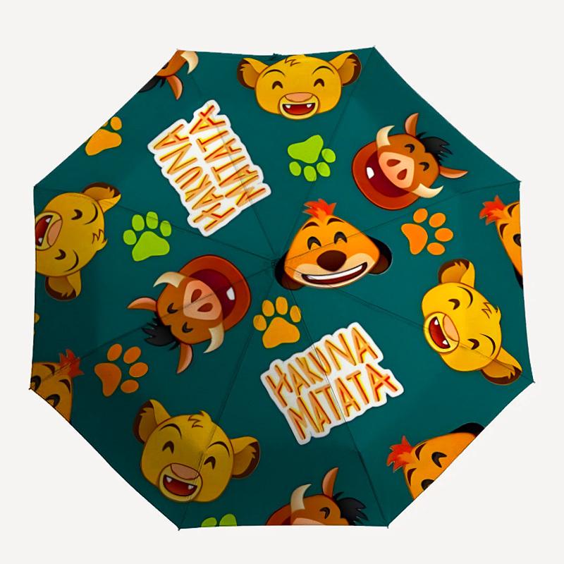 

1pc Lion King Characters Automatic Cute Cool Cute Umbrella, Portable Foldable 8-Rib Manual Open with Skeleton Hand 065