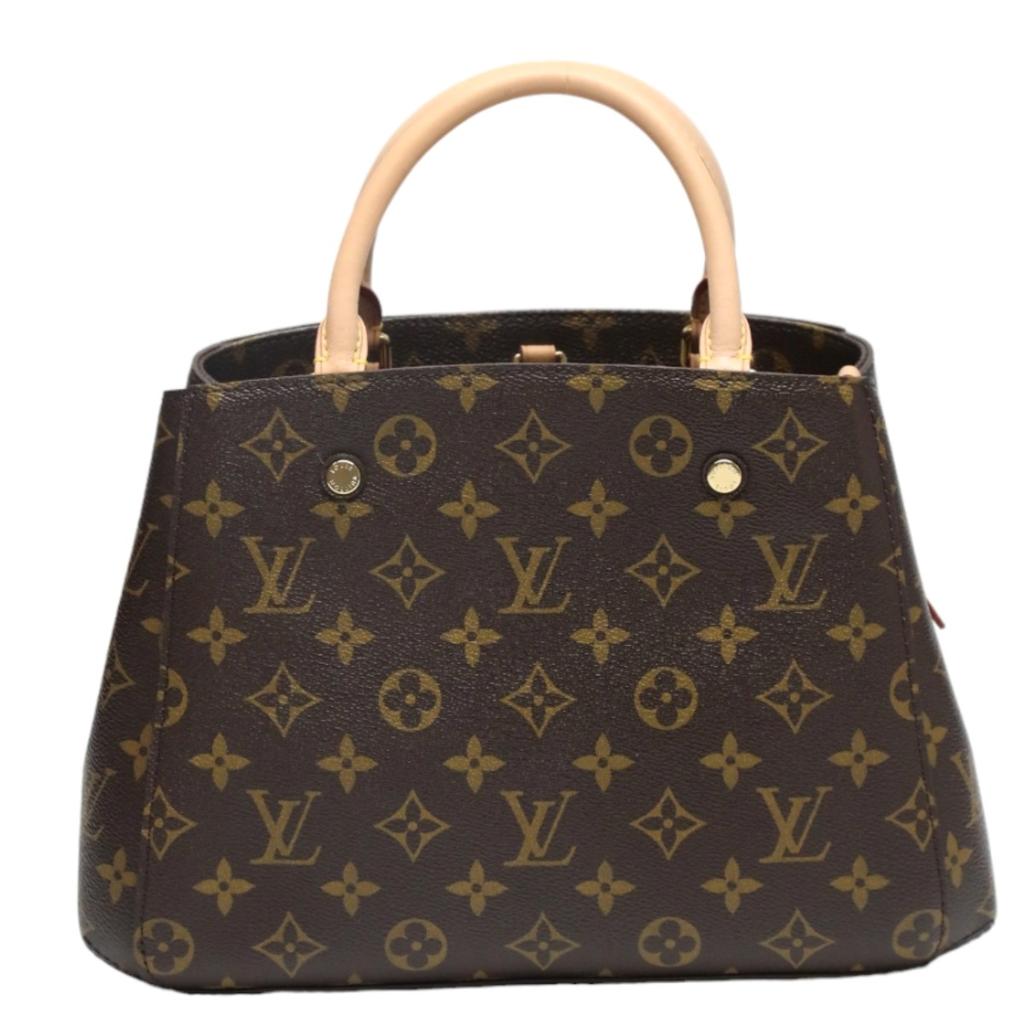 Louis Vuitton Monogram Handbag Shoulder Bag Monogram Canvas Brown Women M41055 Used