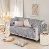 Baumwoll-Sofabezug Rutschfest Staubdicht Wohnzimmer Karomuster Sofa Liegesessel Rückenlehne Möbel Vollabdeckung Waschbar Ohne Ausbleichen für Zuhause
