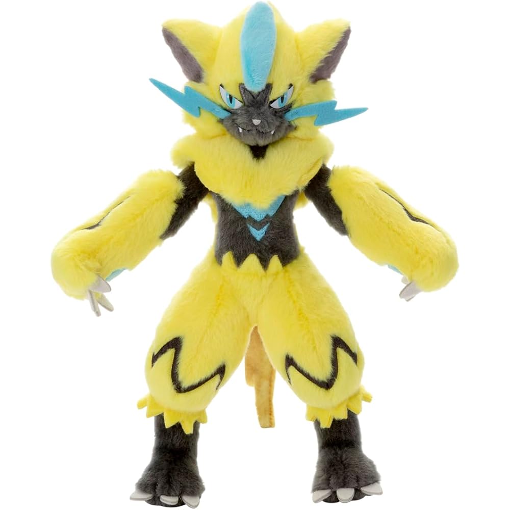 Pokemon Plush Toy Zeraora 26cm Height Soft Stuffed Animal Collectible