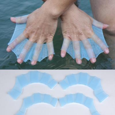 Ζευγάρι δικτυωτά γάντια πτερύγια κολύμβησης βατραχοπέδιλα με πλέγματα γάντια προπόνησης κολύμβησης sml