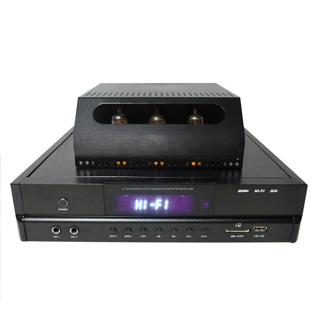 200W HIFI bluetooth 4.0 2.1Tube Power Amplifier USB SD Amplifier Microphone Subwoofer AMP Home Audio Tube Integrated Amplifier