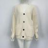 Women's V-neck Solid Color Knitted Cardigan Loose Single-breasted Sweater for Spring and Autumn