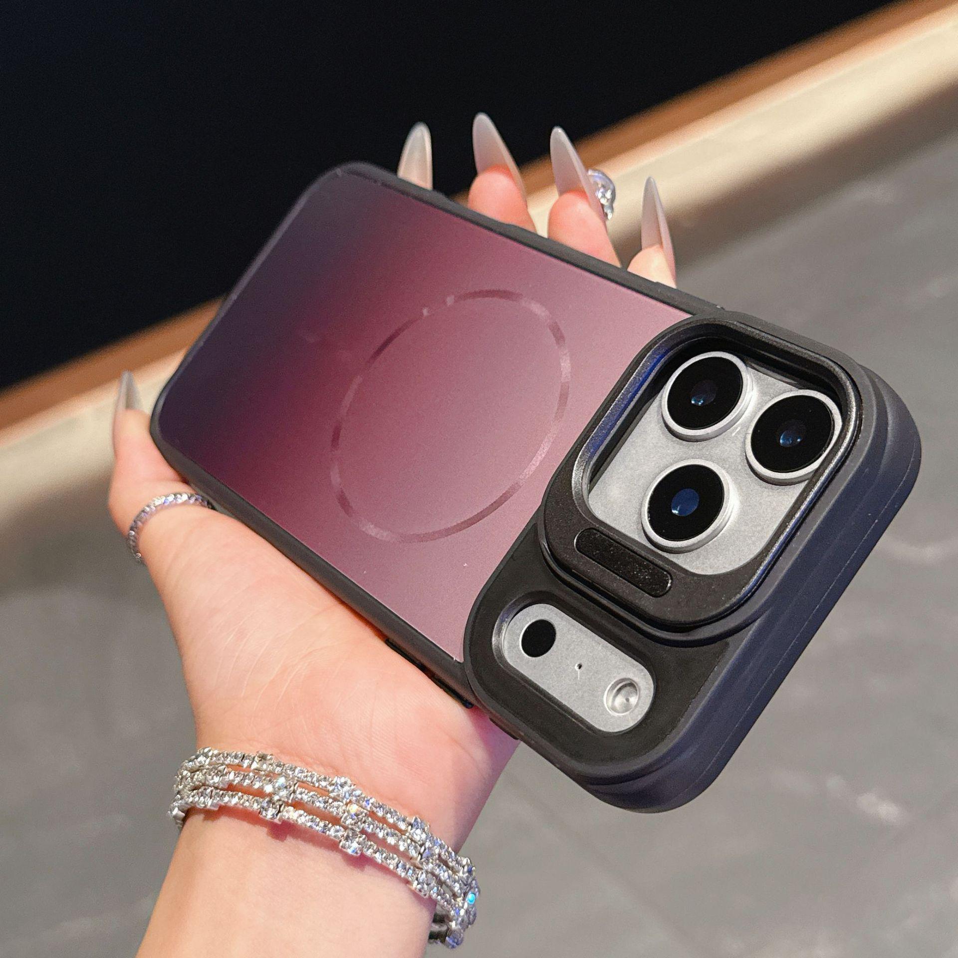 

Compatible with iPhone 17 Pro Max, 16, and 15: Slim Magnetic Case, Lens Stand, Skin-Feel, Drop-Proof. 14 Pro Max