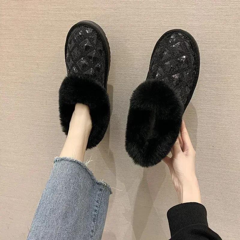 

Плюс Теплые Женские Ботильоны Зимние Ботинки Плоские Ботильоны Обувь для Женщин Таби Защитная Зимняя Обувь 2025 Новинка Противоскользящие Большие Размеры 40