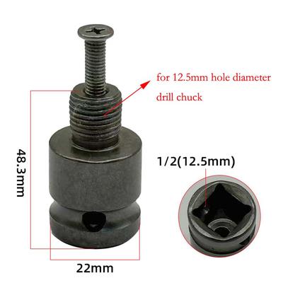 1 Stück 1/2 Zoll 13MM Elektrischer Antrieb Schraubenschlüssel Adapter Steckschlüssel Konverter Mit Linksgewinde 1/2 Vierkantantrieb 13mm Spannfutter Umwandlung