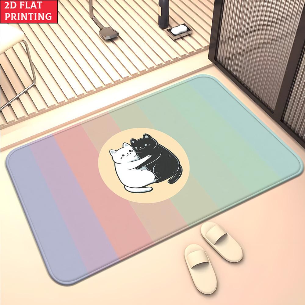 

Rainbow Cat Duo Doormat Non-Slip Absorbent Microfiber Rug for Bedroom Living Room Entryway Outdoor 40x60cm 40x60cm