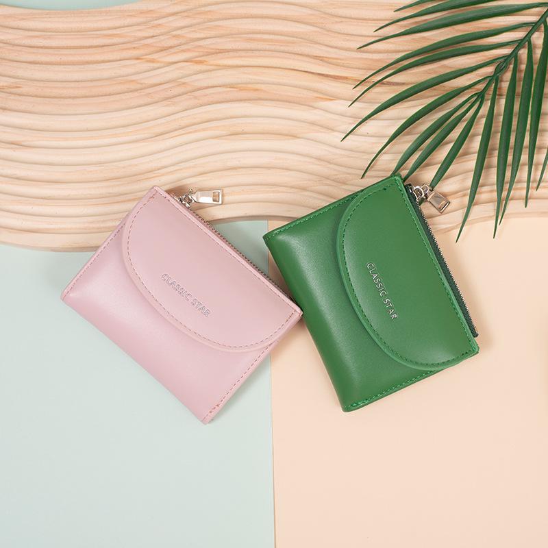 Korean Women's Solid Color Coin Purse: Multifunctional, Large Capacity Card Holder