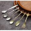 6pcs Vintage Palace Coffee Spoon Set Home Tableware Kitchen Gadget Set Ice Cream Jam Dessert Spoon Afternoon Tea Decor Tool Gift