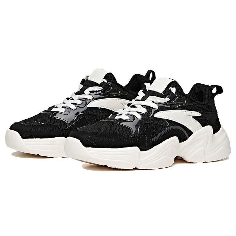 Anta Non-Slip Wear-Resistant Low-Top Dad Shoes Women Sneakers Black White 122028887-3