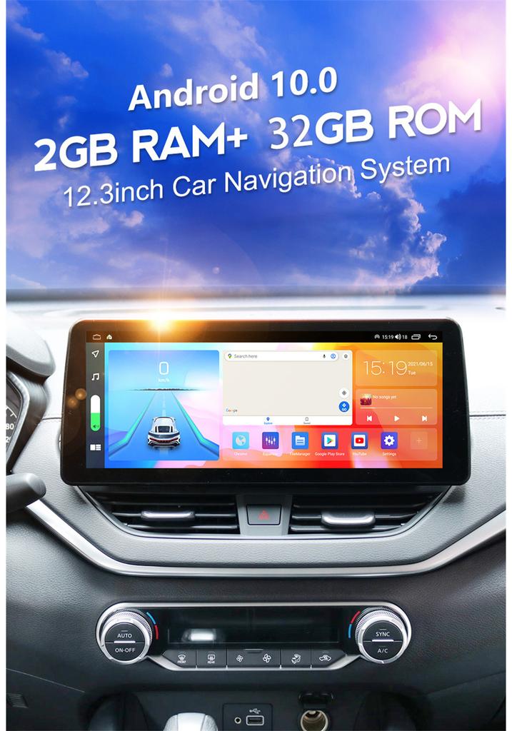 12.3" Android 10 Car Stereo Radio GPS NAVI Build-in Carplay DSP For Jeep Wrangler 2011~17