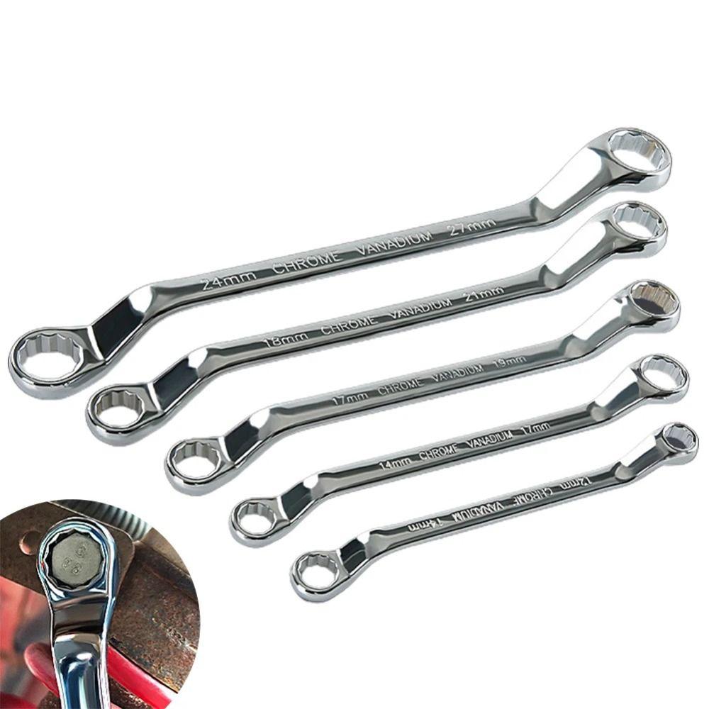 45-Degree Offset Ring Spanner Metric Box Wrench Double Box End Wrench  Fastening Repairing Tools