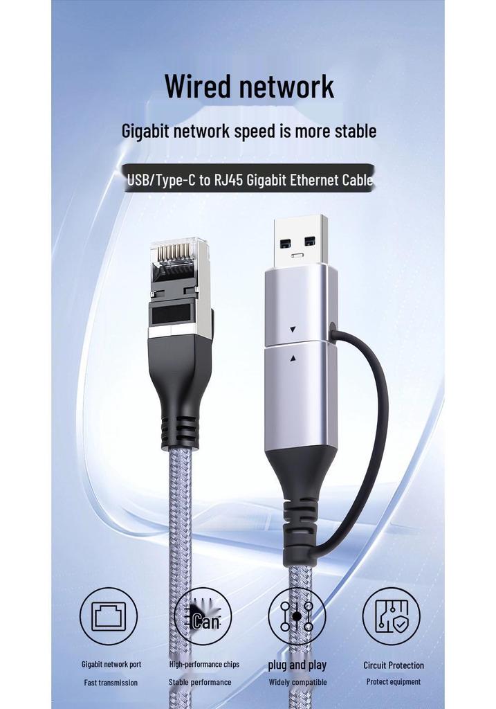 USB 3.0 Type-C To RJ45 Gigabit Ethernet Adapter