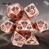 7 bucăți zaruri din metal cupru dragon din metal solid, set de zaruri poliedrice, potrivit pentru jocuri de rol RPG, joc de cărți