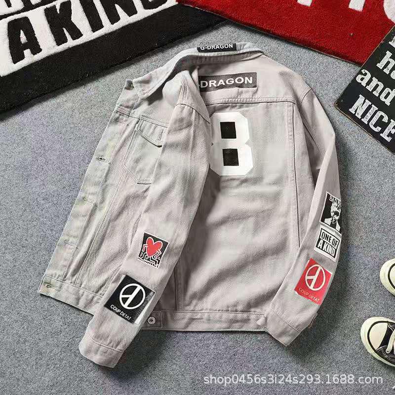 Jugendliche Denimjacke im koreanischen Stil für Junior High und High School Schüler - Herren Trendmantel für Frühling & Herbst