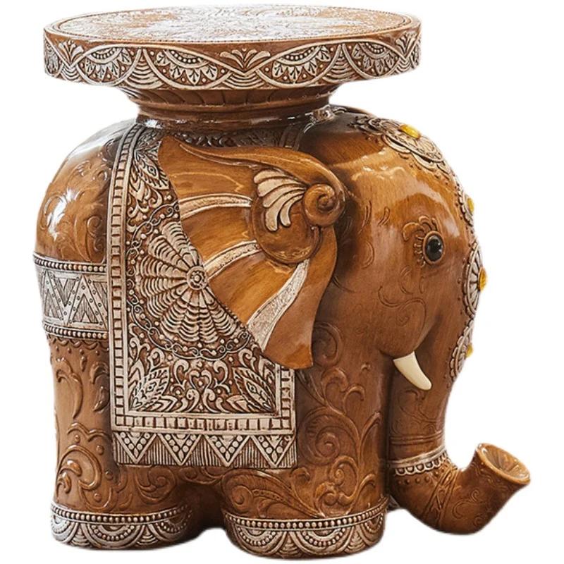 North Elephant Shape Shoe Changing Stool Home Practical Floor Decor Entrance Shoe Stools Tea Table Home Resin Storage Rack