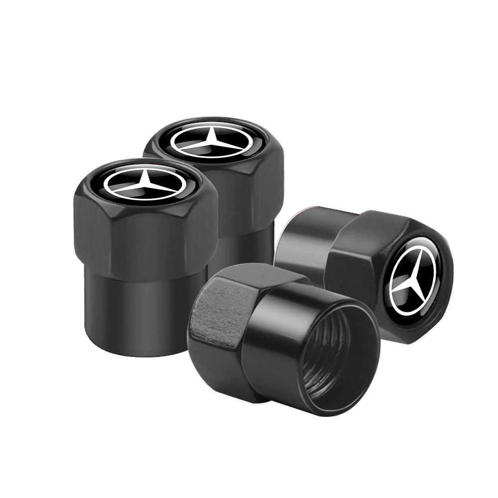 Hot Car Sticker 4Pcs Aluminum Alloy Car Tire Valve Stem Air Caps Anti-theft Airtight Cover For Mercedes benz AMG Class GLK GLA C