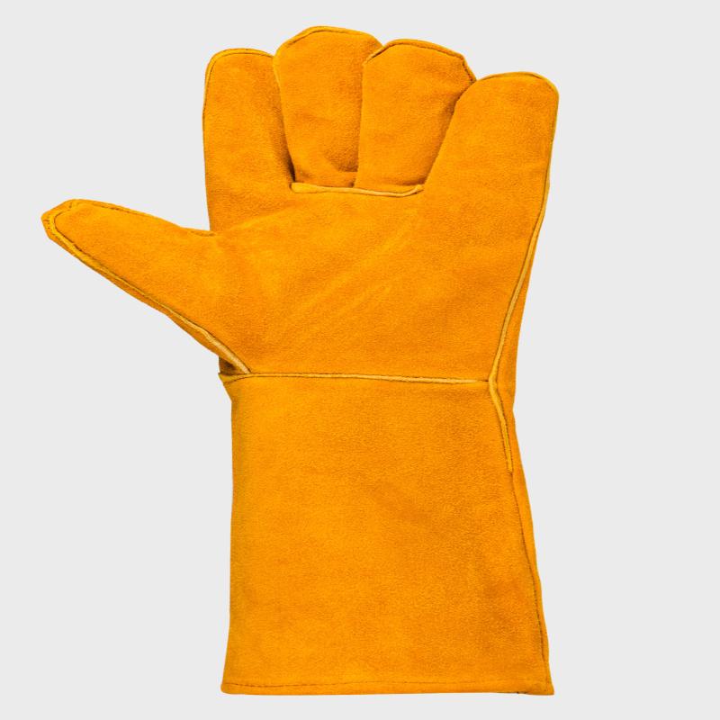 1 Paar 40 cm Sicherheits-Arbeits-Handschuhe Schweißhandschuhe Hitzebeständig Schnittfest Isoliert Individuelles Design Schweißlederhandschuhe