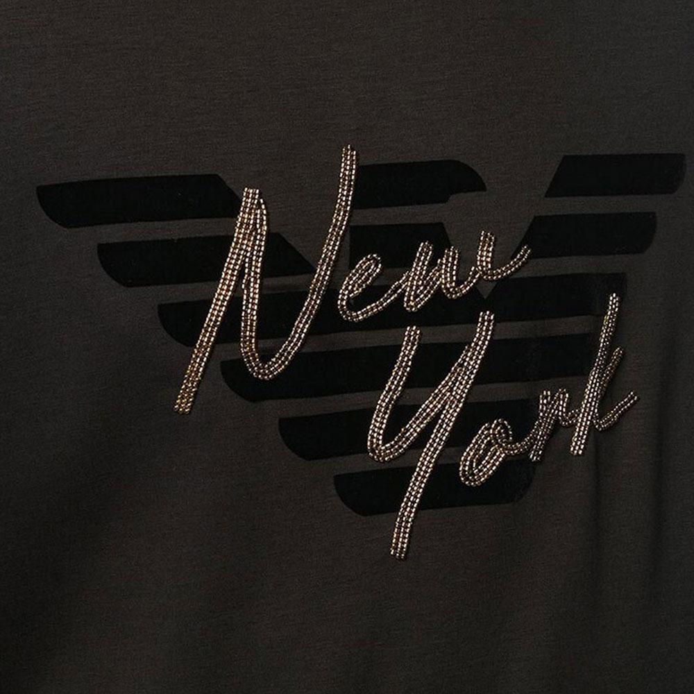 Emporio Armani Ss22 Solid Color Letter Print Casual Crew Neck Short Sleeve T-Shirt Men Tops Black 6G1TF0-1JPRZ-0999