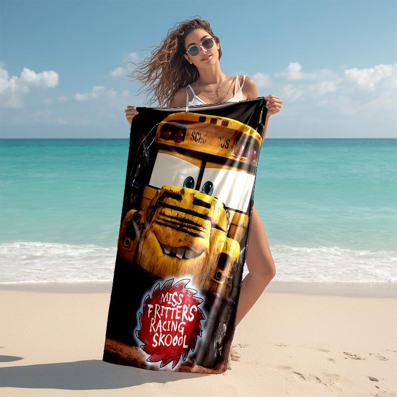 1pc Cars Movie Poster Collage Beach Towel, Highly Absorbent, Soft Comfortable, Yoga, Swimming, Fitness, Camping, Beach Activities. B73005