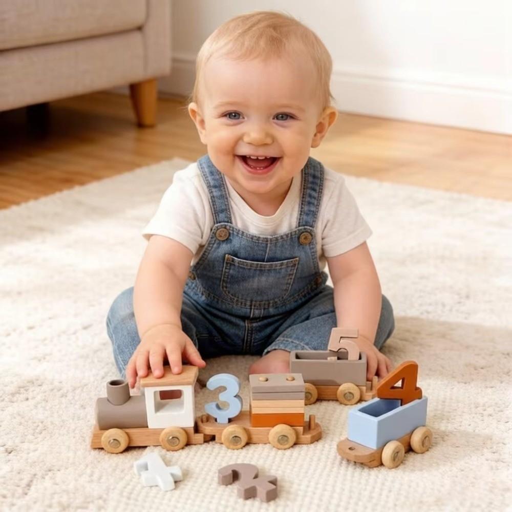Wood Wooden Trolley Toy Blocks Baby Educational Toys Montessori Toys Educational Gift