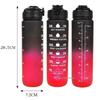 Large Capacity Water Bottle With Time Marker And Straw Gradient Color Leakproof Drinking Sports Bottle For Fitness Gym Outdoor