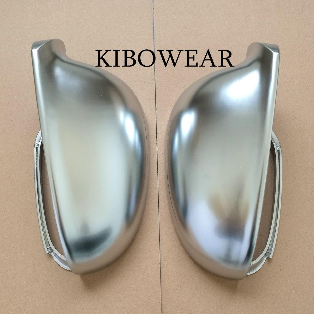 For VW Golf MK5 GTI 5 Passat B6 Jetta MK5 Matte Chrome Side Wing Mirror Covers Caps R36 R32 Golf Plus Variant EOS Silver