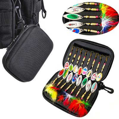 Juego de cuchara giratoria para Señuelos de Pesca, anzuelos triples de prevención de Escape con bolsa de almacenamiento para trucha y lubina, 16 Uds.