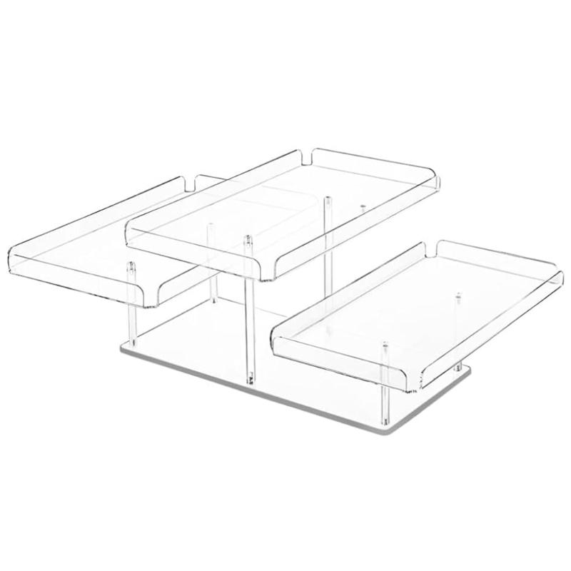 Clear 3 Layer Step Design Serving Tray For Cakes Dessert Display Stable Acrylic Structure Perfect For Celebration Event Home Decors Organizers