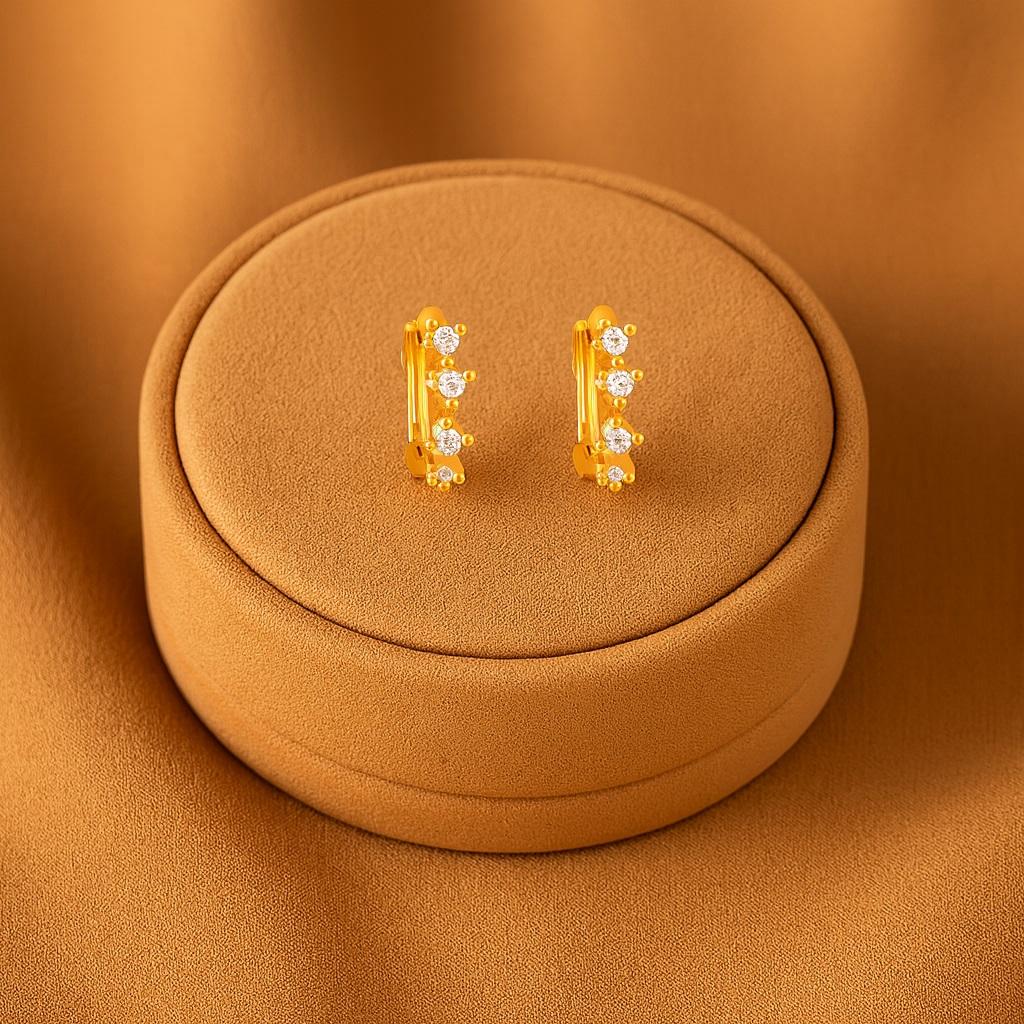 Mini Hoop Earrings - 925 Sterling Silver Yellow Plated