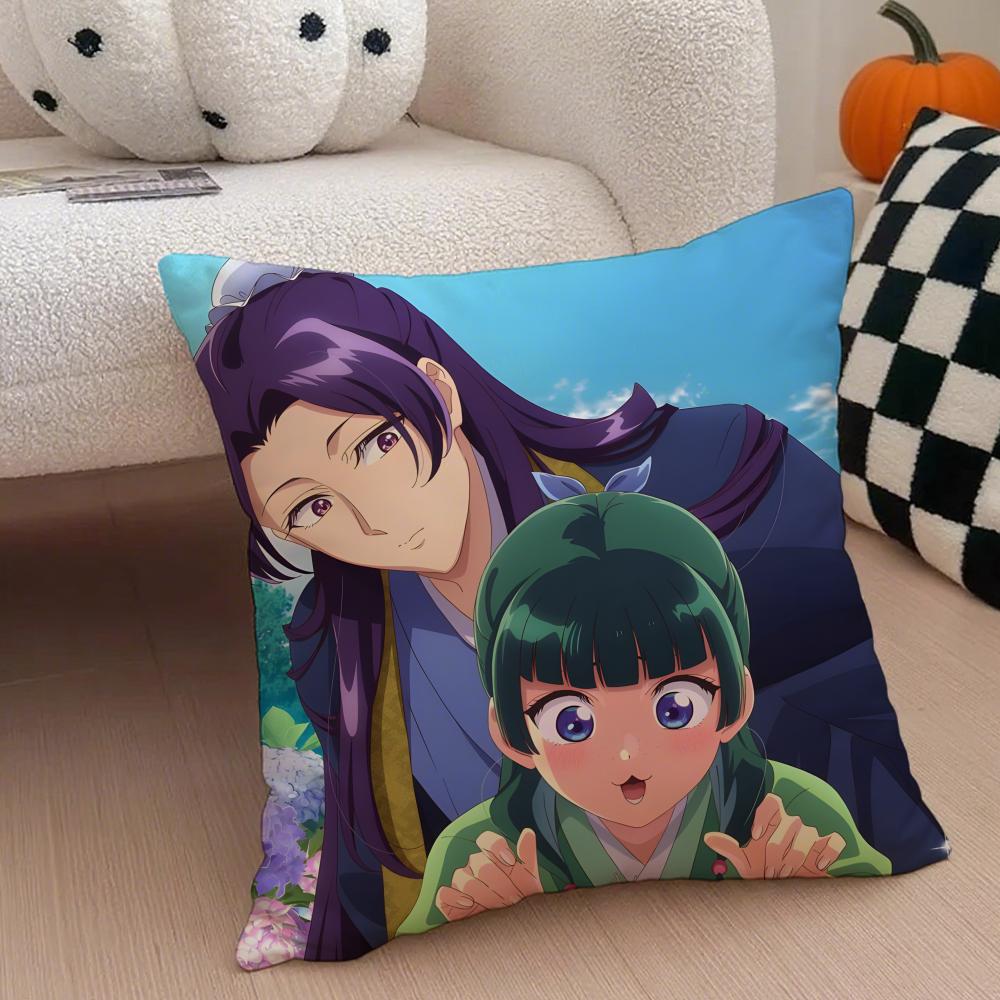 Classic Japanese Anime TThe Apothecary Diaries Cushion Cover Throw Pillow Cover Hidden Button Durable Polyester Chair Cushion
