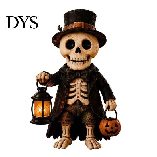 Desktop Haunted House Accents Patchwork Halloween Wooden Flat Ornaments, Skeleton Pumpkin Mummy Festival Showcase Ornaments Ghost Tabletop Decor,