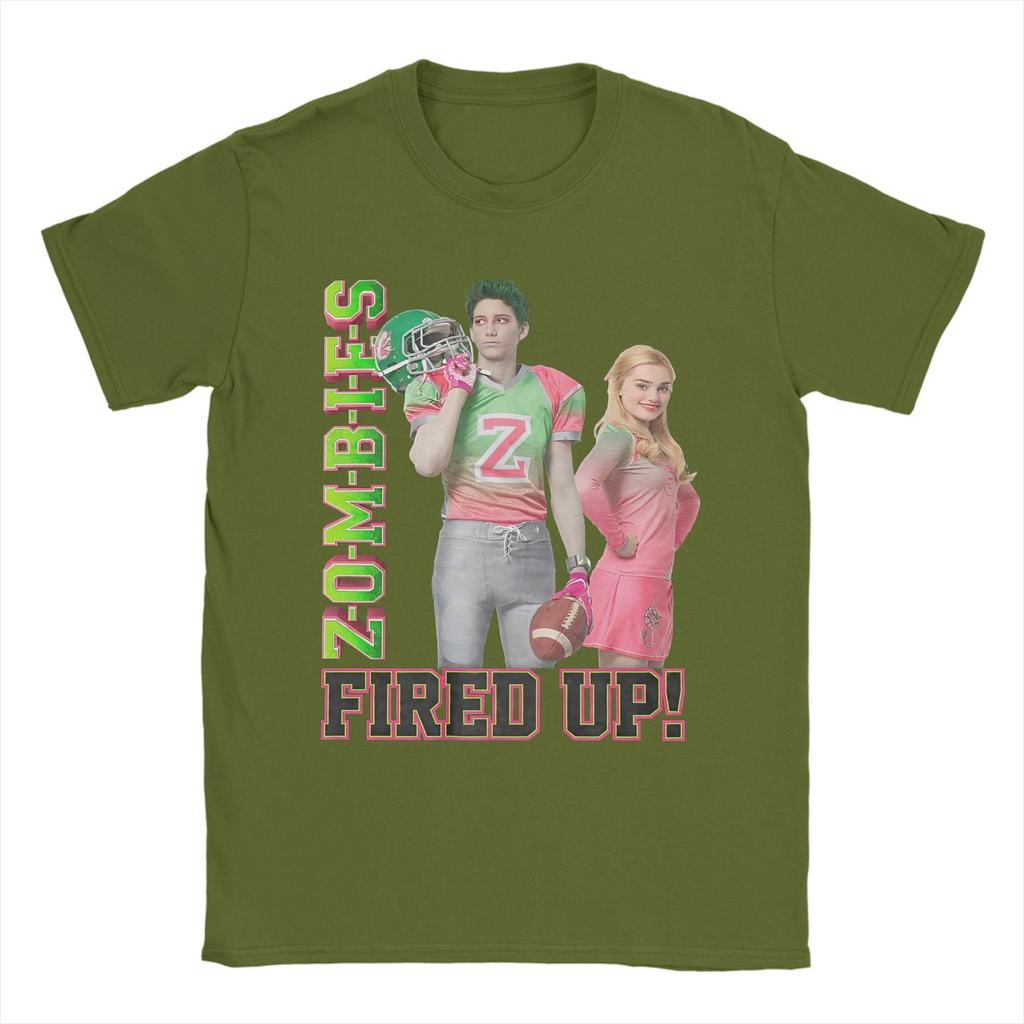 Lässiges Zombies Fired up T-Shirt für Herren Damen O-Ausschnitt Kurzarm Tops Baumwolle Sommer Top T-Shirt