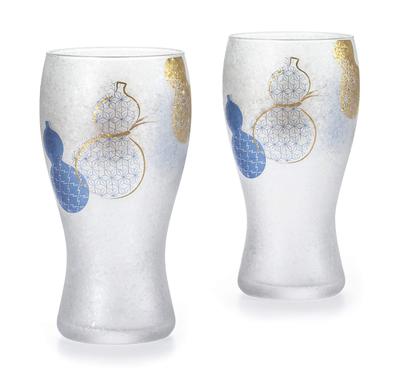 ADERIA Nippon Taste Rokugourd Bierglas Paar Hergestellt in Geschenk Bier Geburtstagsgeschenk [Premium Set, 380ml, Japan, Kartoniert, S6303] Gläser, Glaswaren, Geschenk,